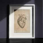 Vintage Anatomy, Human Heart Art Print, Wall Art, A4 & A3, PDF and JPG, Home Decor, Instant Digital Download, Print at home