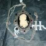 Gothic Sugar skull lady necklace