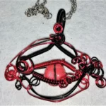 Gothic red dragon Eye necklace,