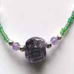 Amethyst skull necklace