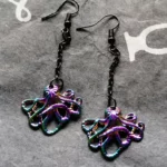 steampunk Rainbow octopus earrings