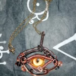Gothic Wolf eye pendant necklace