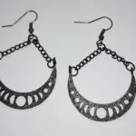 Gothic black crescent moon earrings