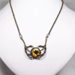 Steampunk Dragon Claw Necklace,women jewelry, bronze dragon claw, dragon claw pendant, human eye, birthday gift, steampunk necklace