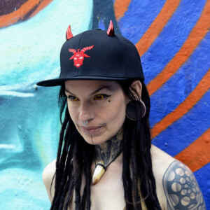 Red Horned Demon Snapback Cap