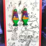Lava lamp Gothic Christmas card with earrings