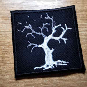 Half Dead Ash Tree White and Pewter Grey Embroidered Patch