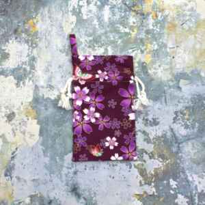 Purple Butterfly Fabric Drawstring Tarot Card Bag