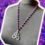 Bright purple necklace with stainless steel Leviathan cross pendant