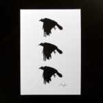 Limited edition signed A5 crow print