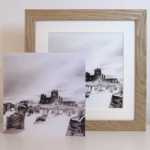 Whitby Abbey in the Snow framed print and card set.