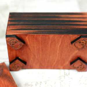 Wooden Tarot card box with death card design. A death card keepsake box for Tarot cards or jewellery box, custom Tarot deck for Wicca