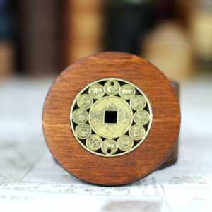 Personalised wooden keepsake box with Chinese zodiac amulet lid and living hinge side, gothic jewellery box, Victorian style custom trinket