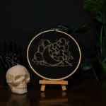 Moon and clouds Embroidery Hoop