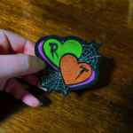 Personalised candy hearts Patch Embroidery Battle jacket, custom, alternative Valentines gift, halloween patch, spooky patch, gothic