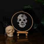 Lace Skull Embroidery Hoop