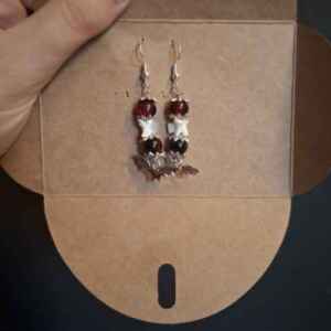 Snake vertebrae bone jewellery earrings