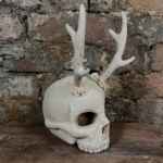 Antlered Human Skull Tailored from Fabric