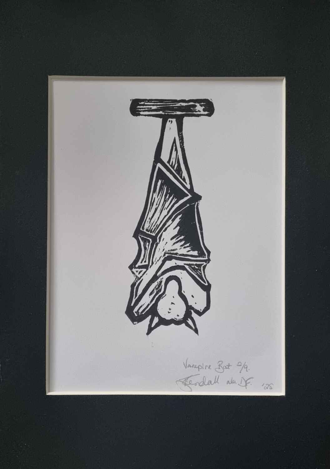 Vampire Bat Lino Print