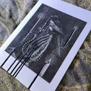 No.60 “Amen/Omen” Hand Embellished Print A4 Size