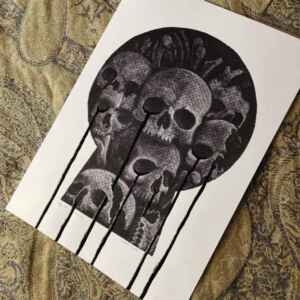 No.71 “Death’s Door” Hand Embellished Print A4 Size