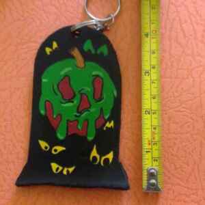 Handpainted Poison Apple Leather Keyring/ Bag Charm