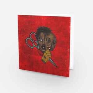 Red square greetings card