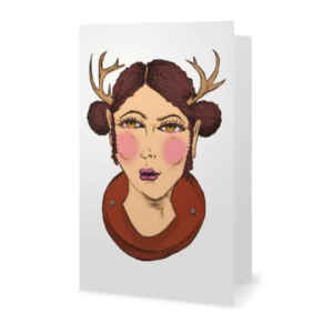 Taxi-deer-me (Sienna) greetings card