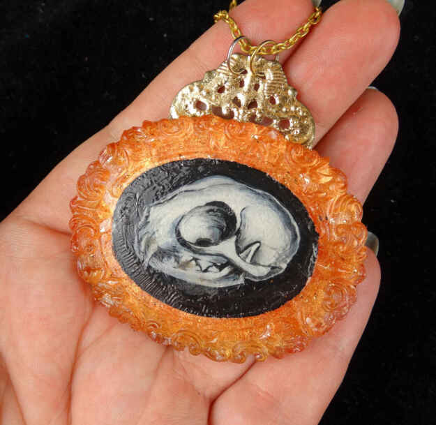 Lynx skull necklace
