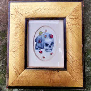 Conjoined Baby Skulls with ladybugs and snail
