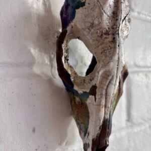 Faux taxidermy handmade ceramic skull
